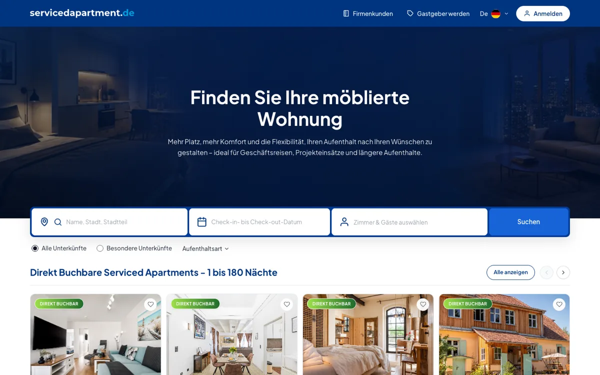 Serviced Apartments Germany screenshot